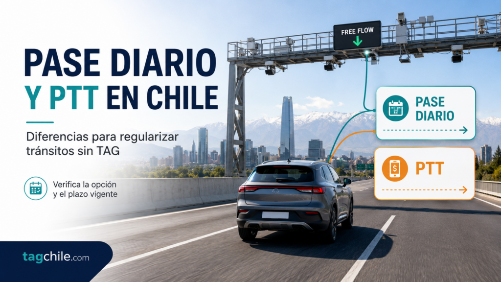 Pase Diario y PTT en Chile para regularizar tránsitos sin TAG