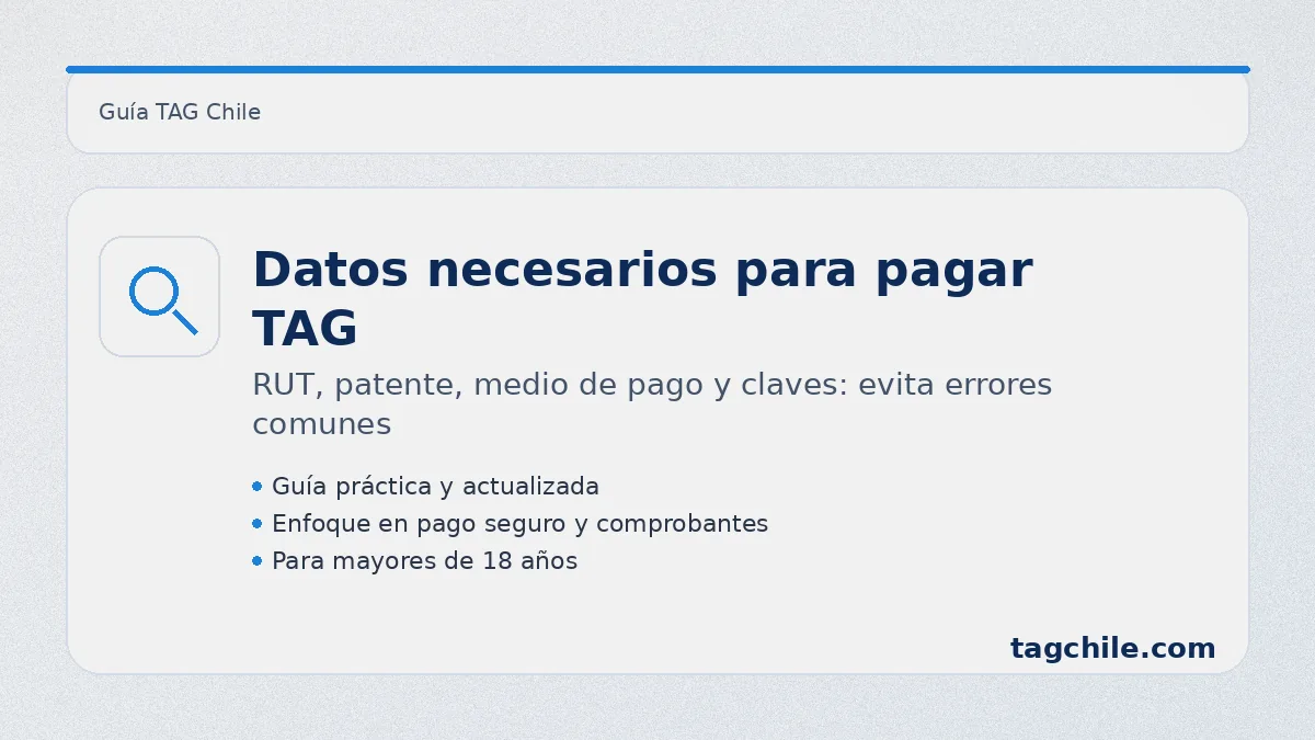 Qué datos necesitas para pagar TAG en Servipag: RUT, patente y medio de pago (tagchile.com)