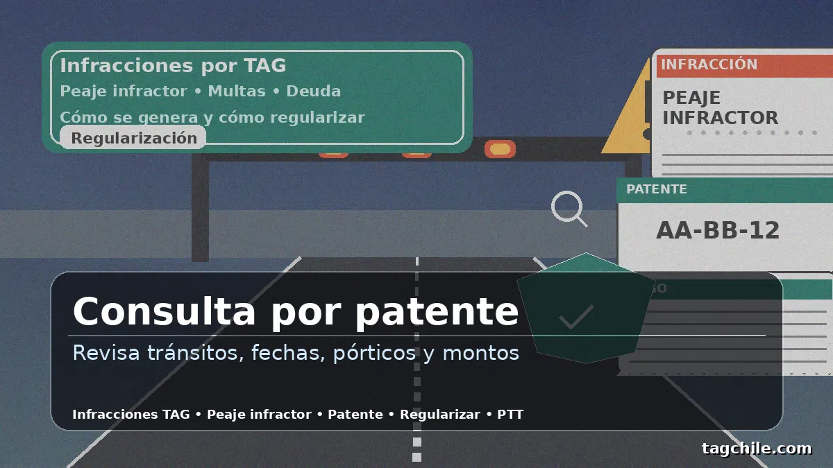 Consulta infracciones por TAG por patente: tránsitos, fechas, pórticos y montos