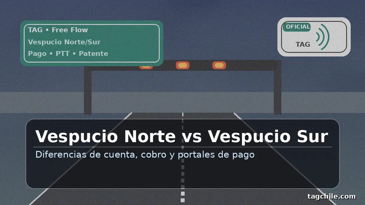 Vespucio Norte vs Vespucio Sur: diferencias de cuenta, cobro y portales de pago TAG