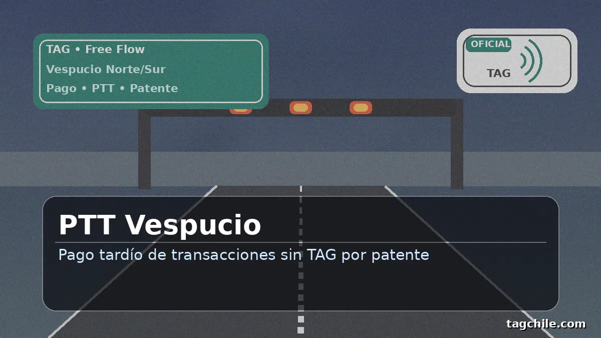PTT Vespucio: pago tardío de transacciones sin TAG por patente en autopistas