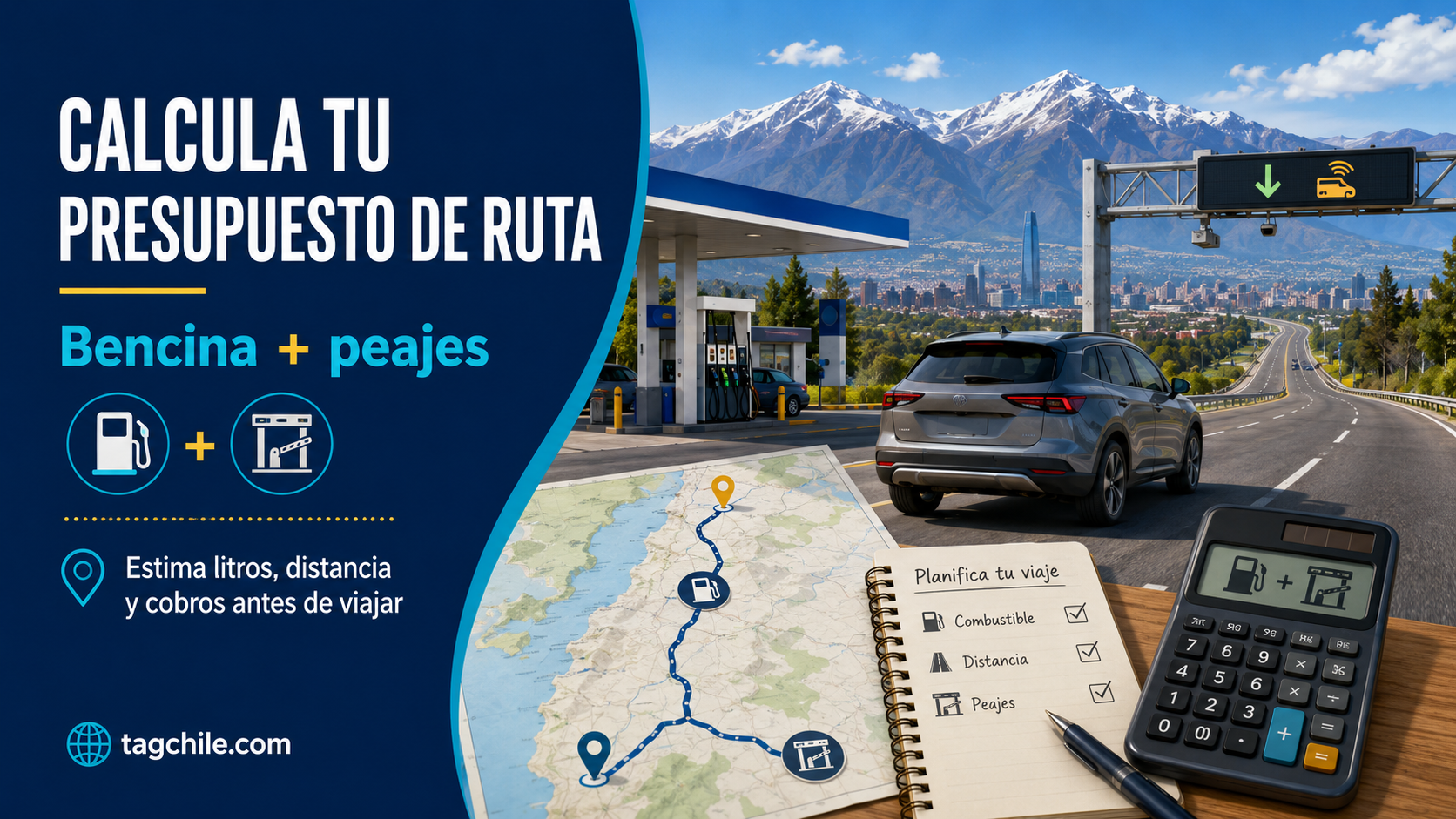 Cómo estimar el presupuesto de un viaje en auto sumando combustible y peajes