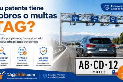 Consulta de cobros o multas TAG por patente en Chile con pórtico electrónico y revisión del estado del vehículo