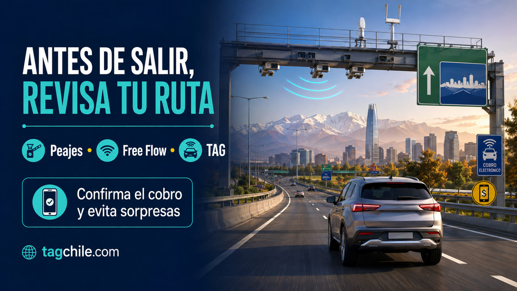 Recomendaciones para revisar peajes, Free Flow y TAG antes de viajar por el Acceso Sur