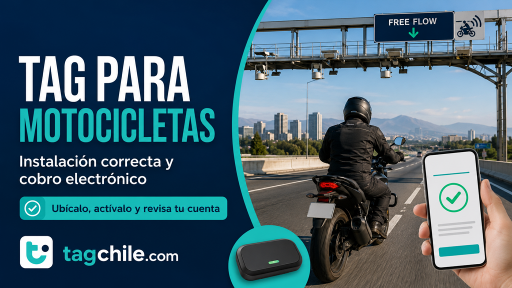 TAG para motocicletas con instalación correcta y cobro electrónico en autopistas