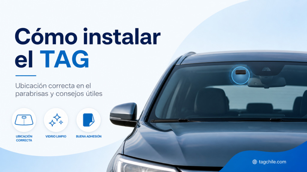 instalar el TAG en el parabrisas