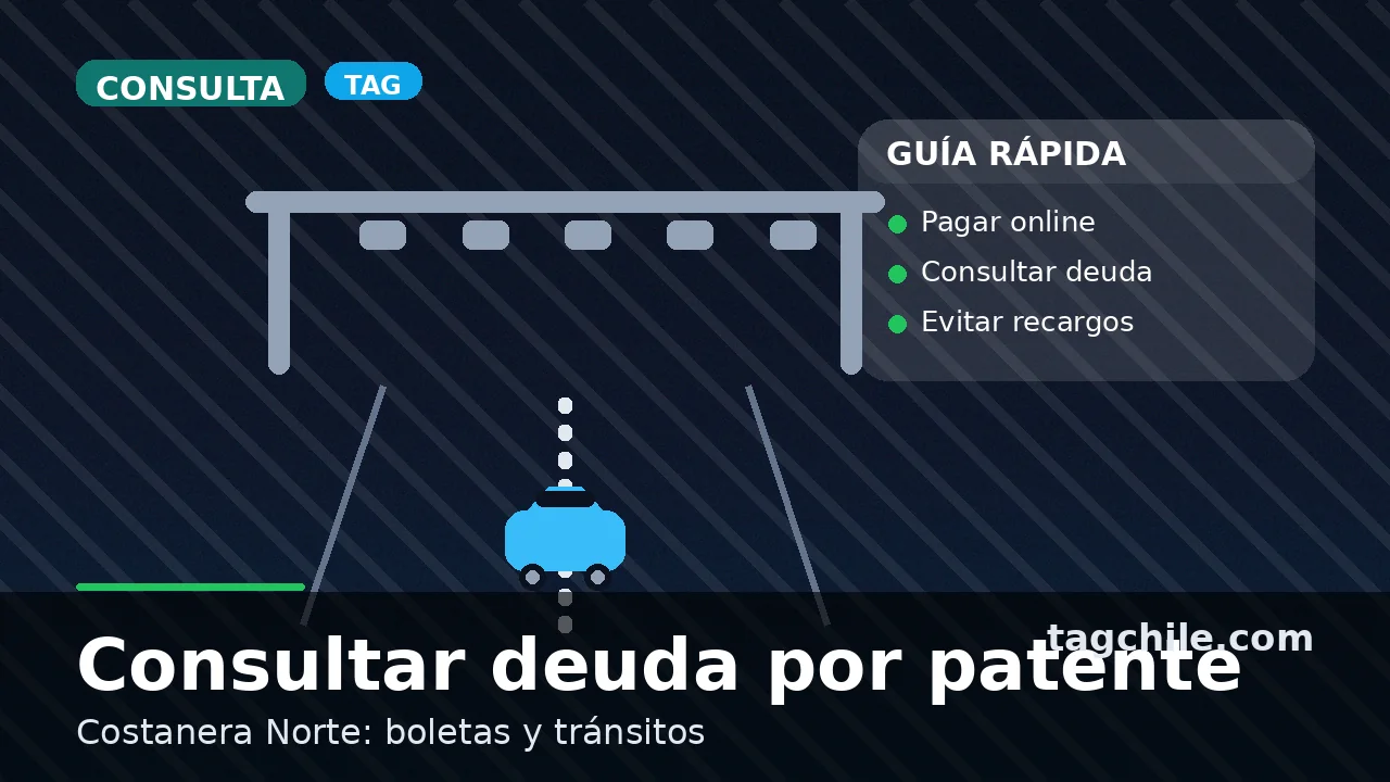 Consultar deuda TAG Costanera Norte por patente y revisar boletas
