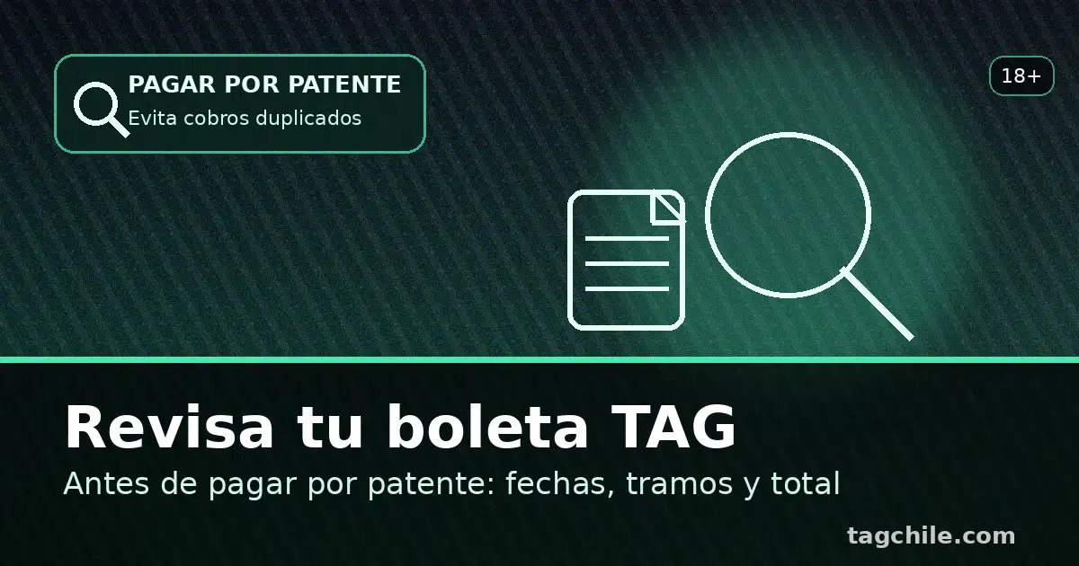 Revisar boleta TAG antes de pagar por patente: fechas, tramos y total