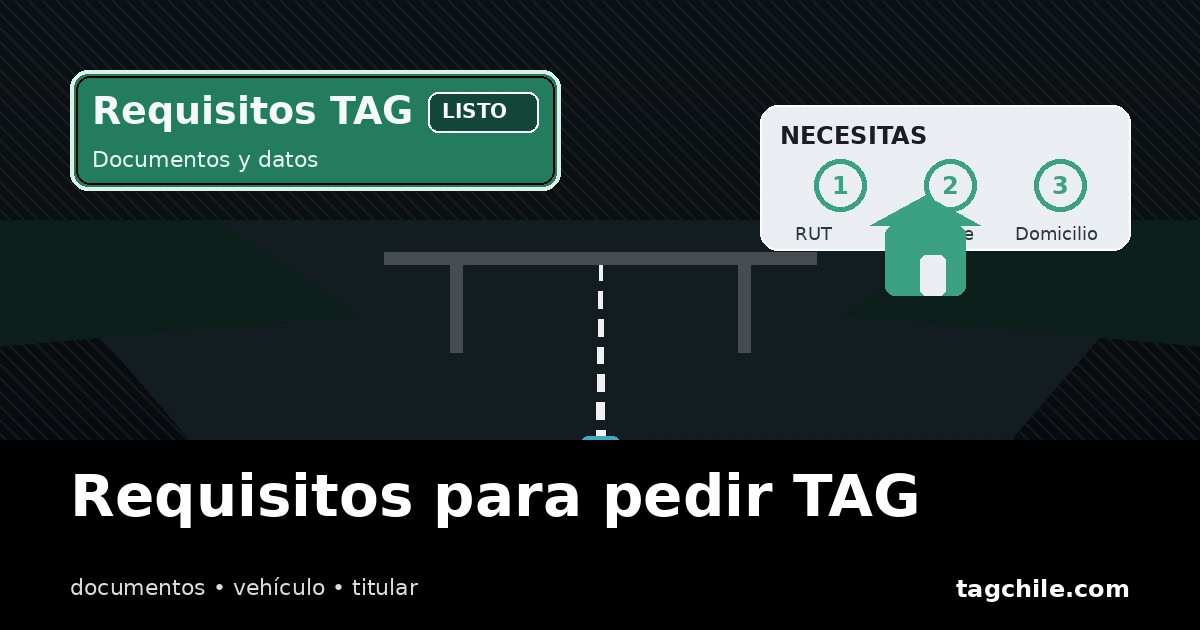Requisitos para solicitar TAG a domicilio: RUT, patente y datos del titular
