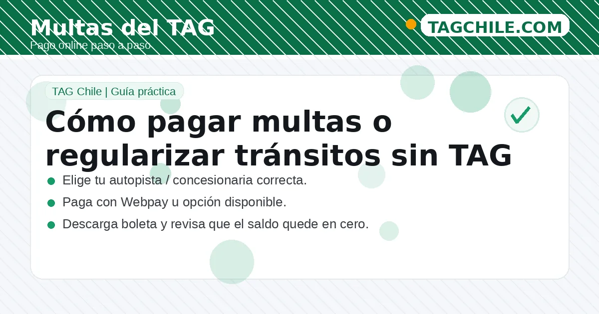 Cómo pagar multas o regularizar tránsitos sin TAG online: pasos y comprobante