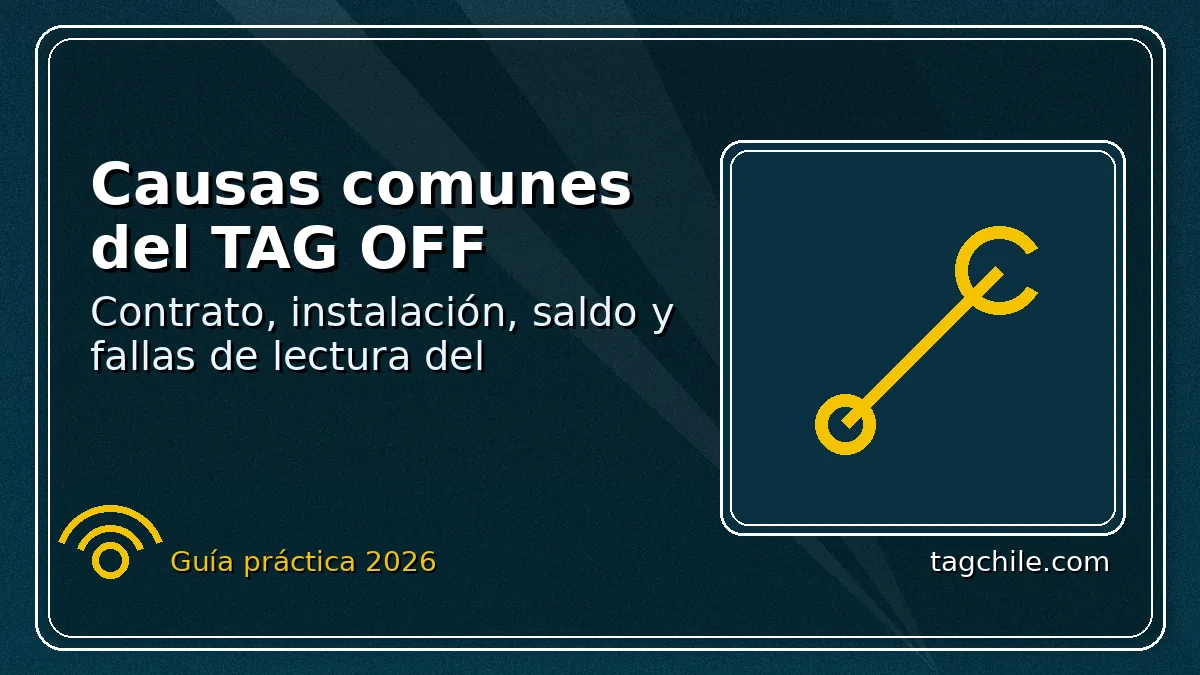 Causas del TAG apagado: contrato inactivo, instalación incorrecta, saldo y fallas de lectura.