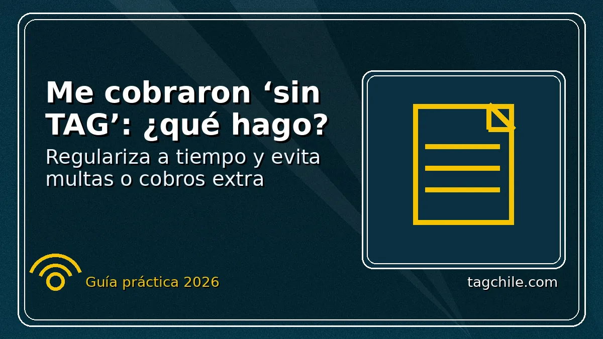 Qué hacer si te cobraron sin TAG: regularización y reclamo con respaldo para evitar multas.