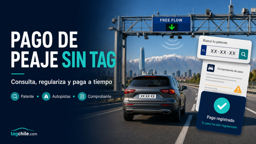 Pago de peaje sin TAG en Chile y regularización por patente