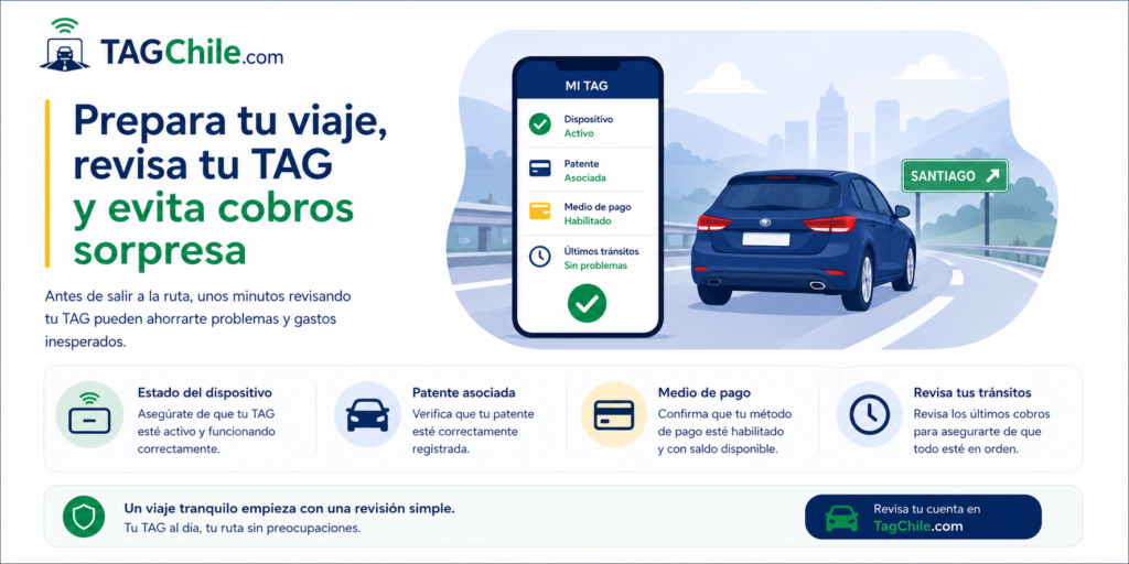 Por qué conviene revisar el TAG antes de salir a un viaje largo
