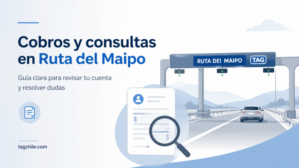 Ruta del Maipo TAG: imagen guía para revisar cobros, entender la cuenta y consultar tránsitos en tagchile.com.