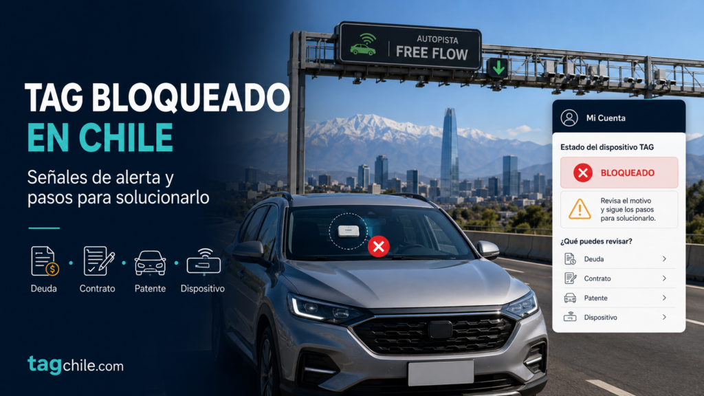 TAG bloqueado en Chile por deuda, contrato o problemas del dispositivo