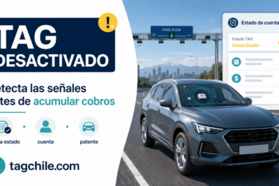 TAG desactivado con alertas de cuenta, patente y cobros pendientes
