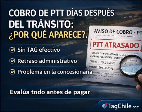 Qué hacer cuando un PTT atrasado aparece días después del tránsito en Chile.