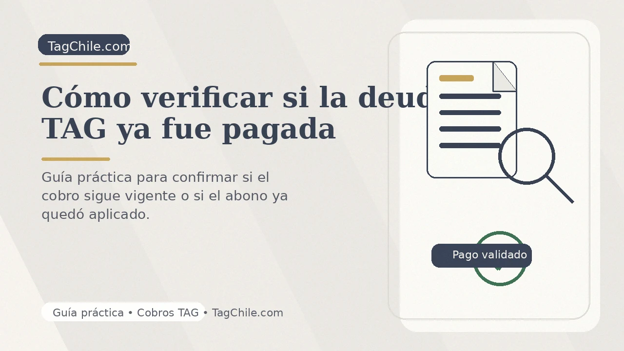 Imagen formal de TagChile.com sobre cómo verificar si la deuda TAG ya fue pagada.