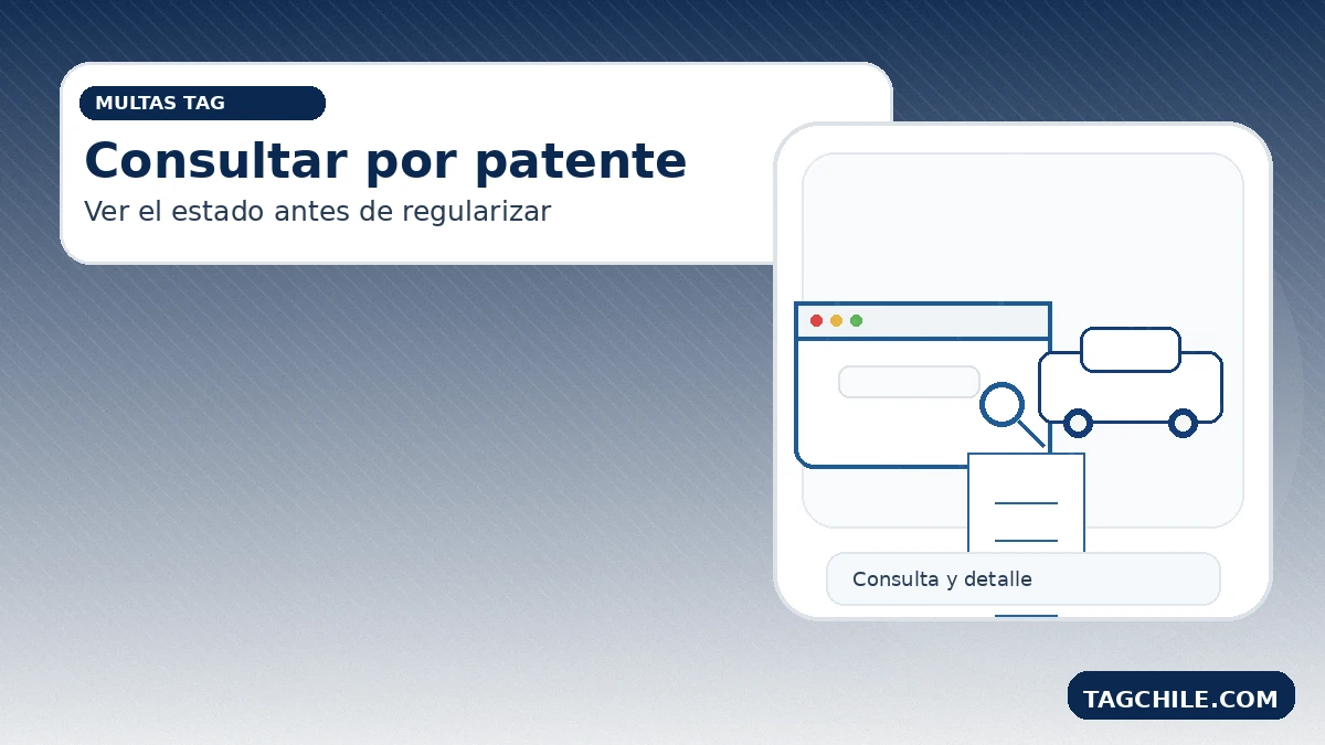 Consultar multas TAG por patente: ver estado del cobro, revisar detalle y decidir cómo regularizar correctamente.
