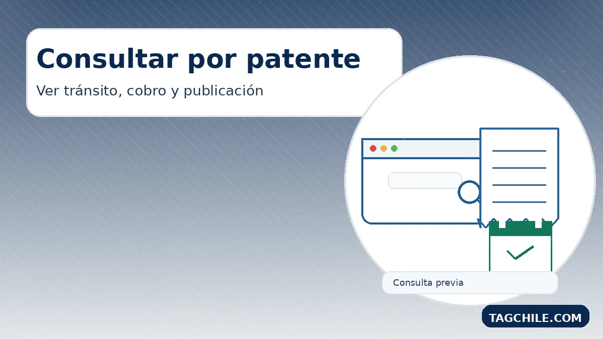 Consultar por patente en Ruta 5 Sur para ver tránsito, cobro publicado y detalle antes de regularizar.