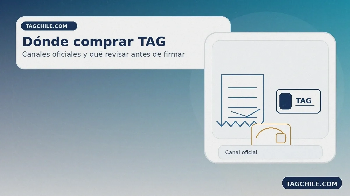 Dónde comprar TAG en Chile: canales oficiales, qué revisar antes de firmar y cómo evitar confusiones con el servicio.