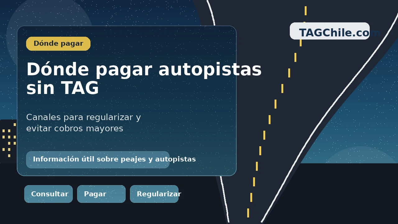 Dónde pagar autopistas sin TAG en Chile y cómo regularizar el uso de peajes y rutas concesionadas en TAGChile.com