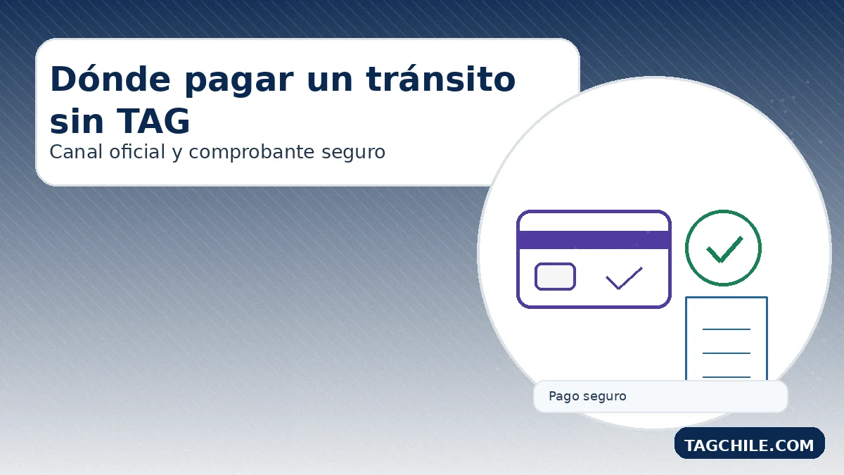 Dónde pagar un tránsito sin TAG con canal oficial, comprobante seguro y revisión previa del cobro en autopistas.