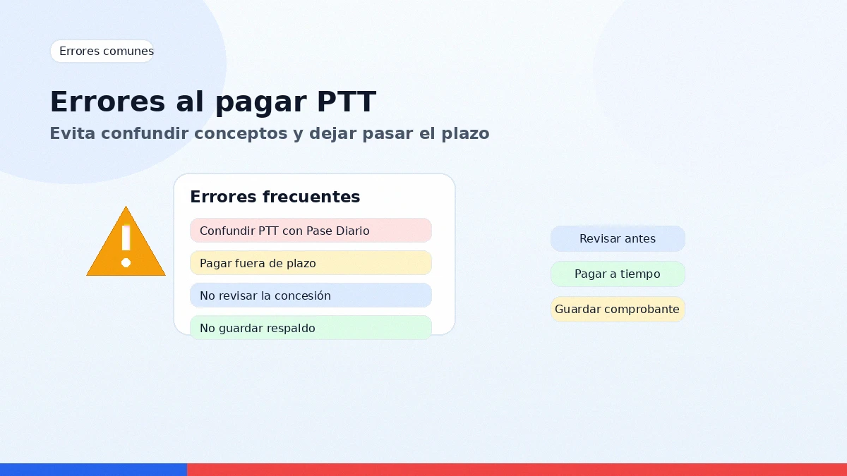 Errores frecuentes al pagar PTT y cómo evitarlos a tiempo