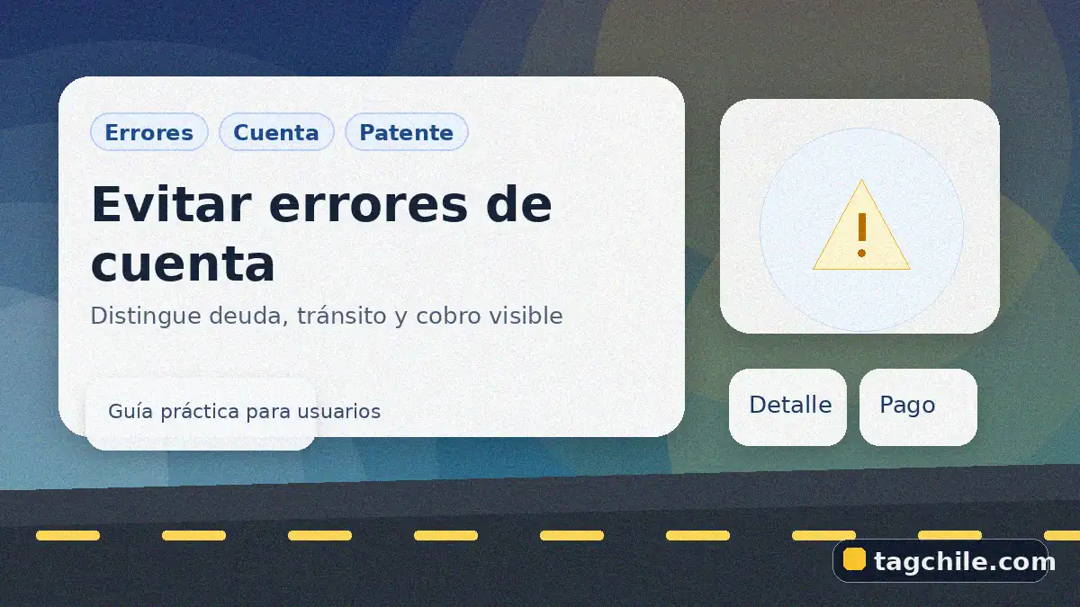 Imagen para evitar errores en la cuenta de autopistas, distinguir deuda y revisar cobros antes de pagar en Unired CL TAG Total.