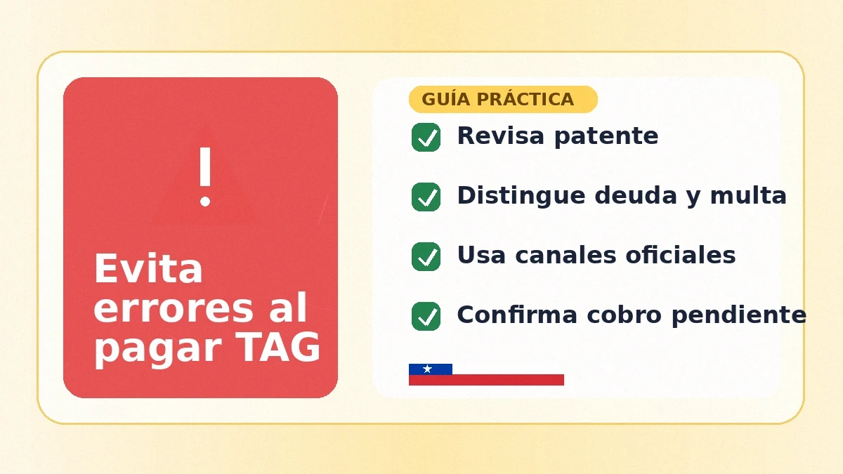 Evitar errores al pagar TAG por patente en Chile y usar canales oficiales