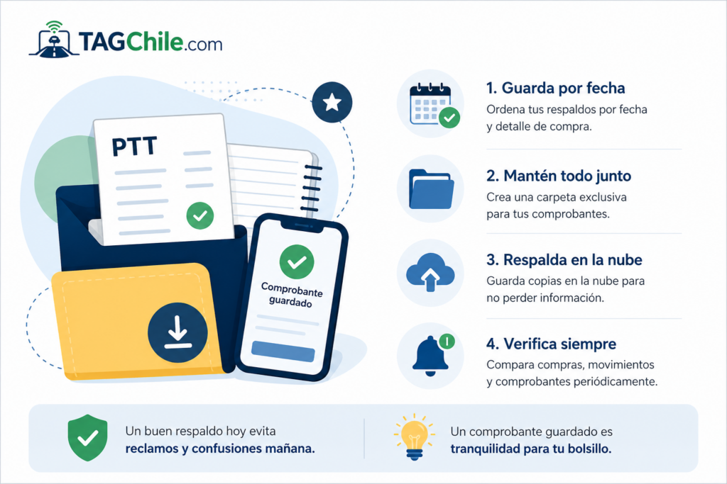 guardar respaldo de tus compras PTT