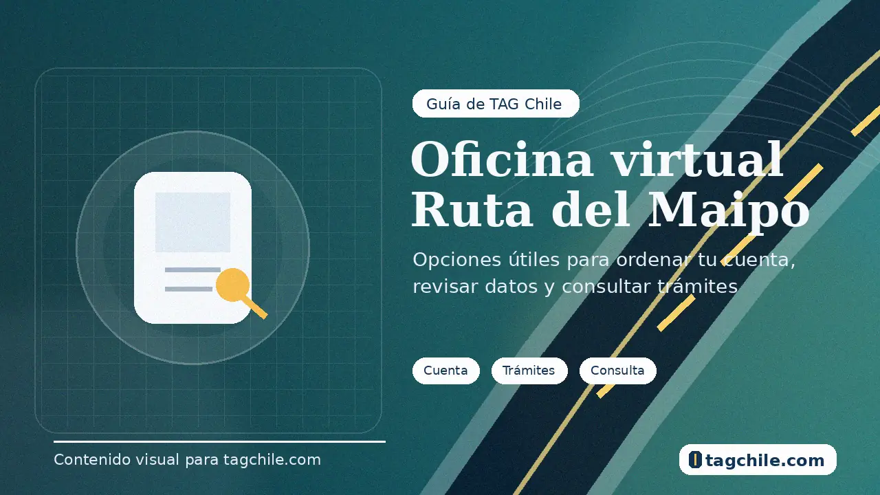 imagen de oficina virtual Ruta del Maipo, con documento, lupa y estilo formal para tagchile.com.