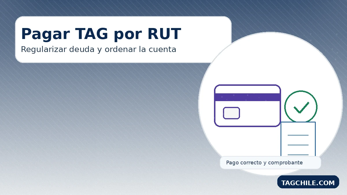 Pagar TAG por RUT de forma segura para regularizar deuda, ordenar la cuenta y obtener comprobante del pago.