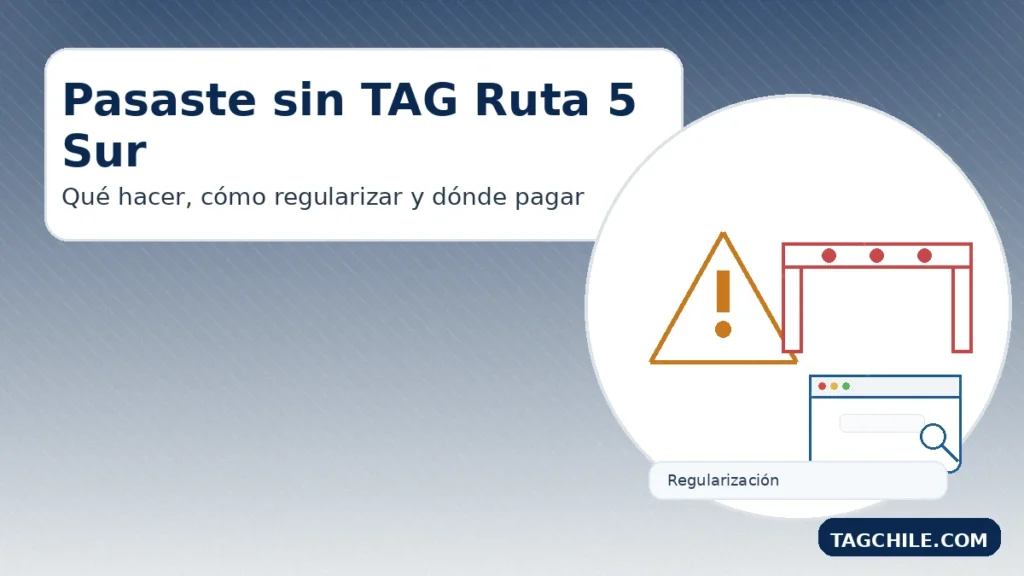 Pasaste sin TAG en Ruta 5 Sur: qué hacer, cómo regularizar y dónde pagar el tránsito de forma correcta.
