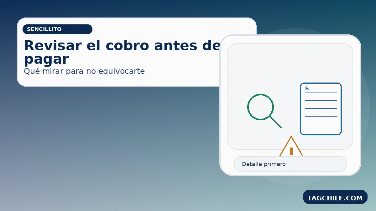 Revisar cobro en Sencillito para TAG: qué mirar antes de pagar, detalle de boleta y cómo evitar confusiones.