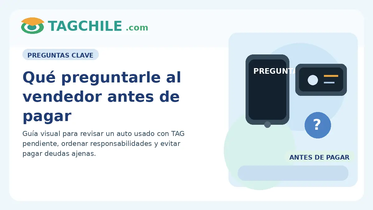 Qué preguntarle al vendedor si el auto tiene TAG pendiente
