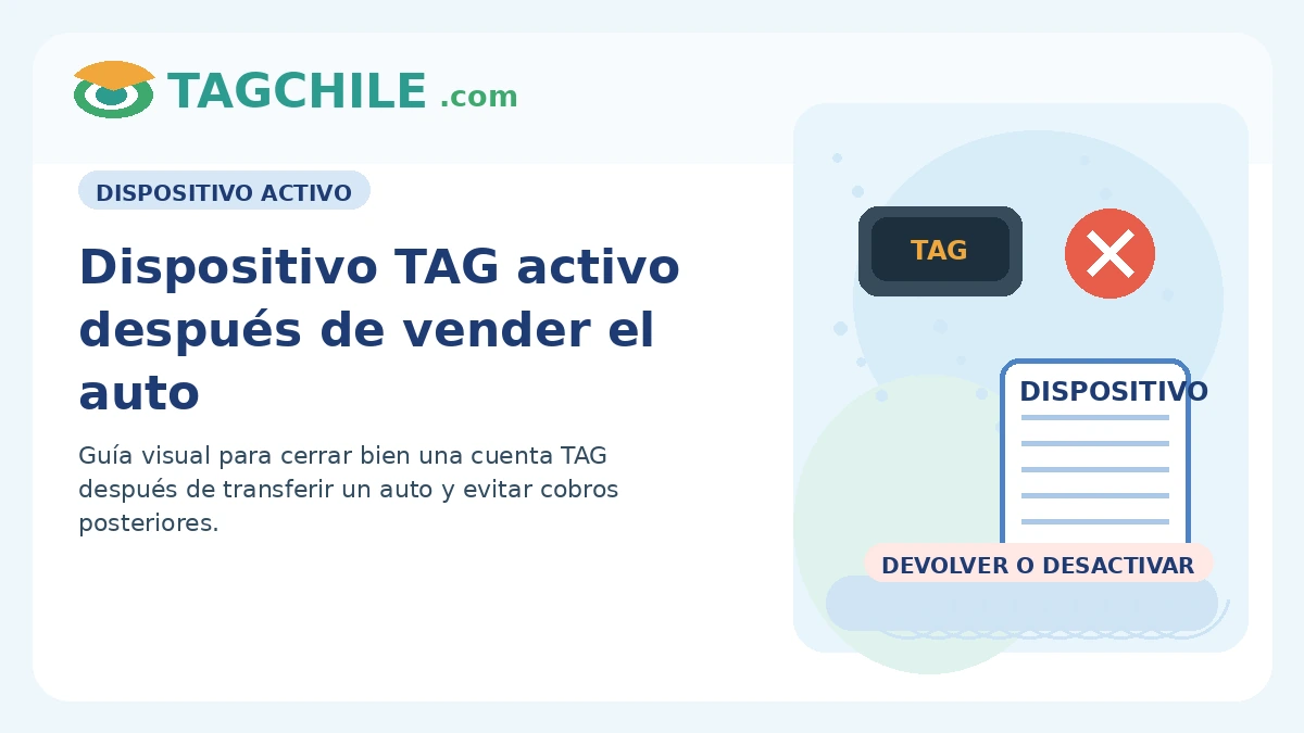 Dispositivo TAG activo después de vender el auto qué hacer para cerrarlo