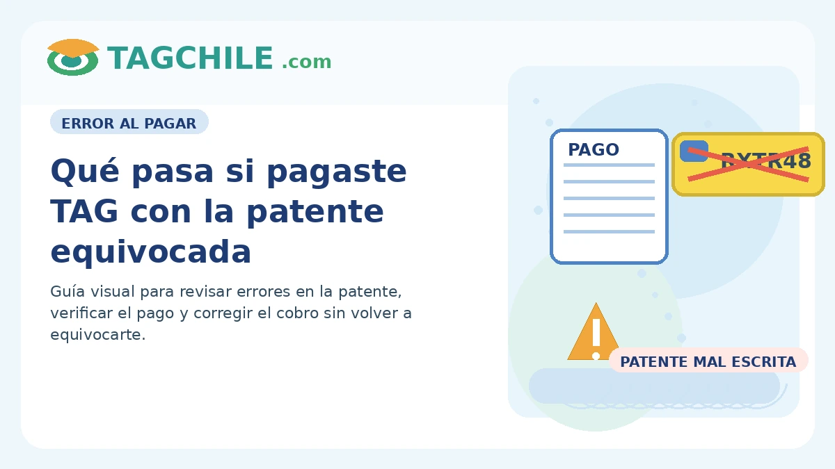 Qué pasa si pagaste TAG con la patente equivocada