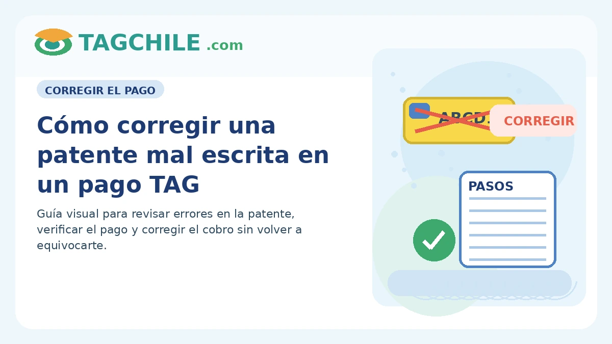 Cómo corregir una patente mal escrita en un pago TAG paso a paso