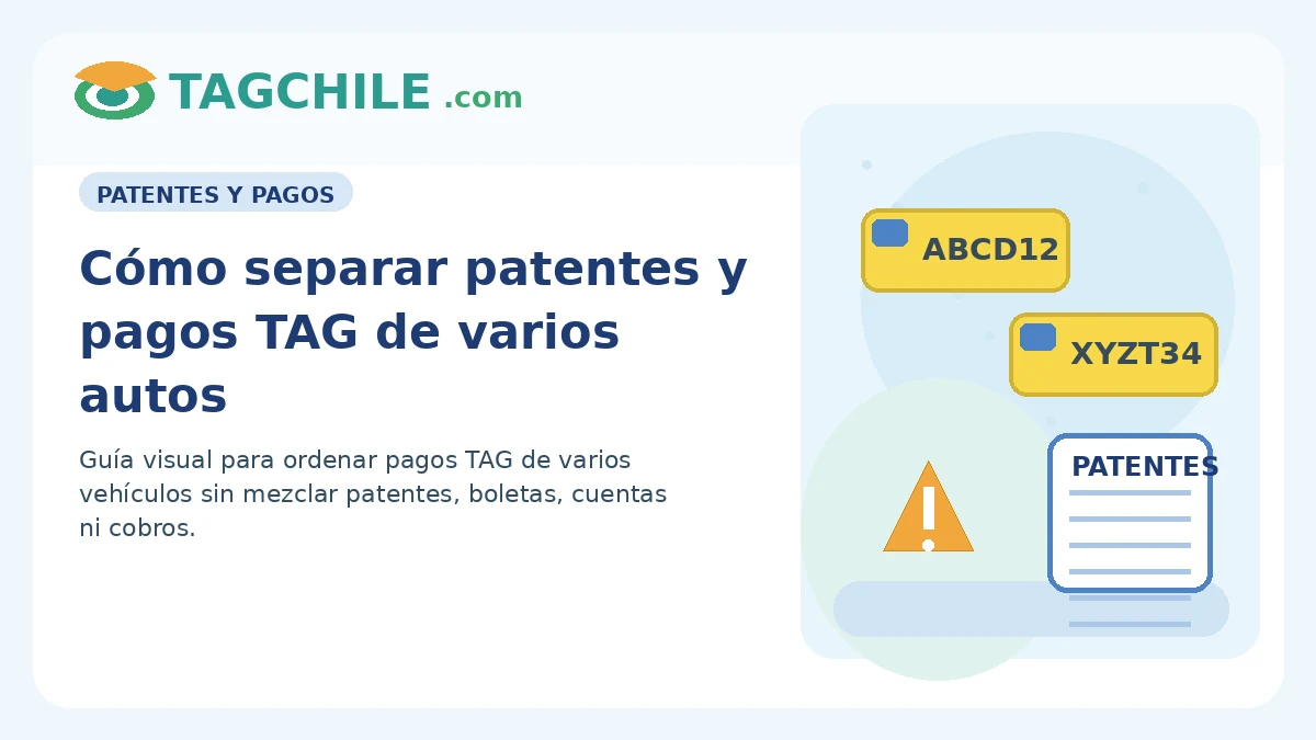 Cómo separar patentes y pagos TAG de varios autos sin confundirte
