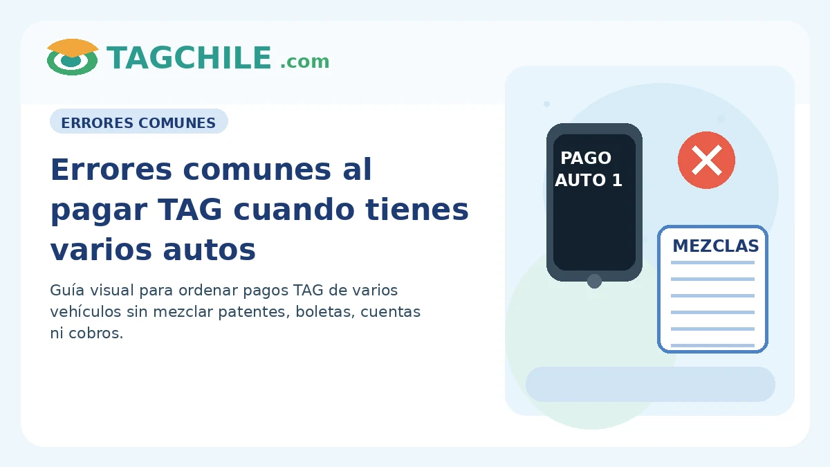 Errores comunes al pagar TAG cuando tienes varios autos
