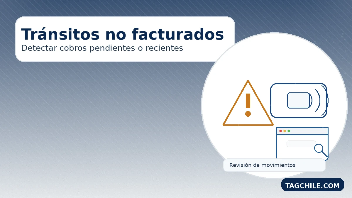 Tránsitos no facturados TAG: imagen para detectar cobros recientes, movimientos pendientes y revisar el detalle por RUT.
