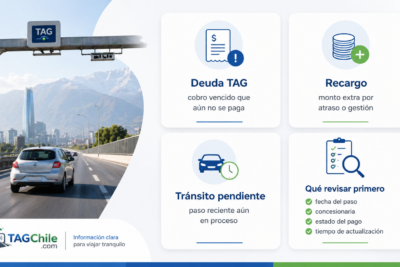 Diferencia entre deuda, recargo y tránsito pendiente en el TAG