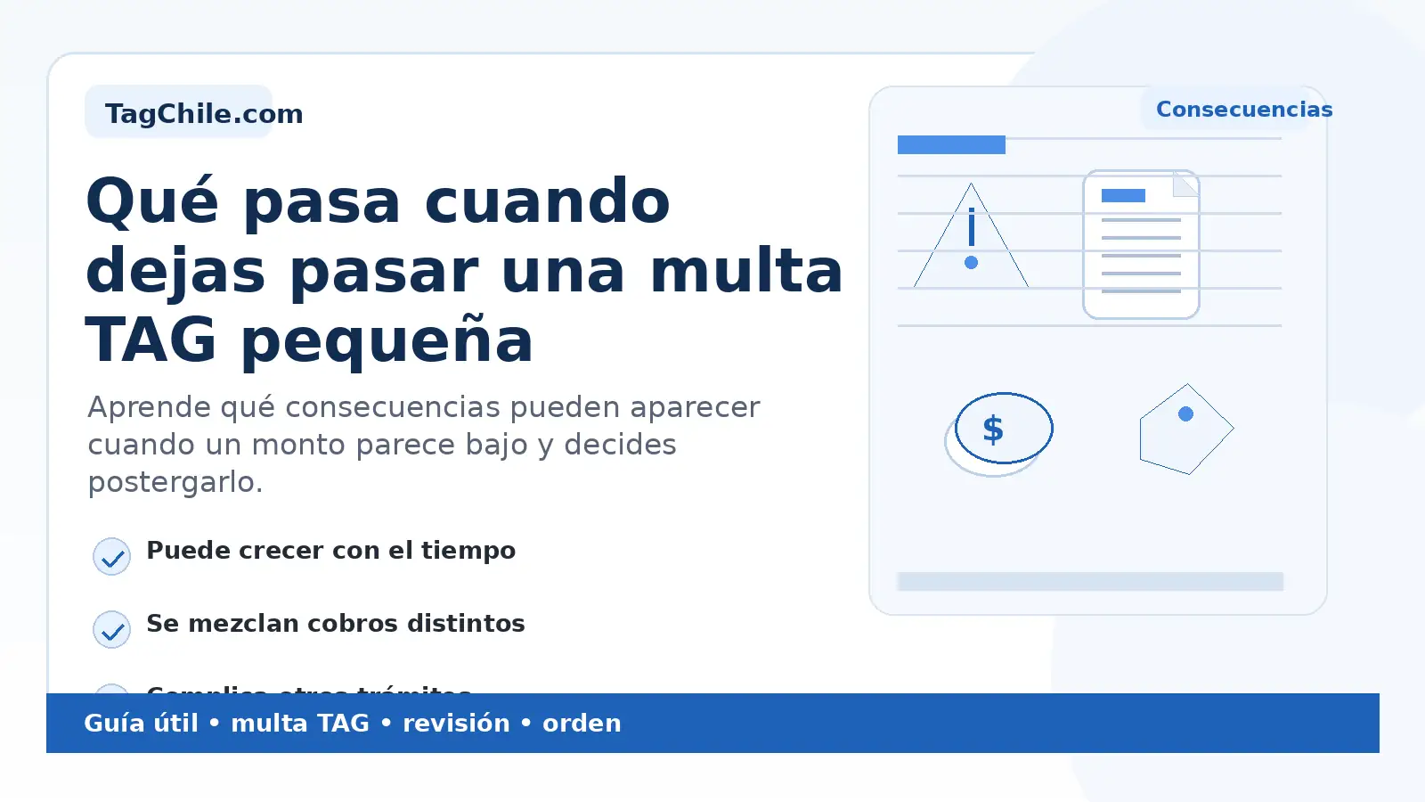 Qué pasa cuando dejas pasar una multa TAG pequeña.